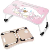 LuxusKollektion Laptoptisch Laptop Tisch Betttablett klappbar Getränkeschlitz Cartoon Rosa Herz