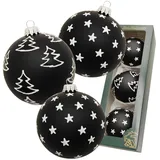 Krebs Glas Lauscha Weihnachtskugeln Xmas Ebony 3-tlg. 8cm