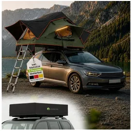 Juskys Autodachzelt Lago 120 x 210 cm Schwarz / Olivgrün