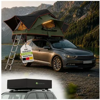 Juskys Autodachzelt Lago 120 x 210 cm Schwarz / Olivgrün