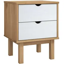vidaXL Nachtschrank OTTA 45 x 39 x 57 cm Braun/Weiß