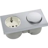 Berker Berker, Steckdose Integro Pure Schalter chrom matt - Steckdose polarweiss