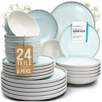 PURE LIVING INTERIOR DESIGN Ibiza Kombiservice 24-tlg. blau-beige