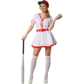 Tectake Einteiliges Kleid zum Knöpfen, rot/weiß | Gr.: XXL