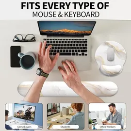 luxuskollektion Ergonomisches Mauspad mit Gelkissen Memory Foam Handauflage Weißer