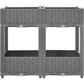 furnicato Hochbeet 80 x 40 x 71 cm Grau