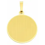 Adelia ́s Kettenanhänger Damen Goldschmuck 585 Gold Gravurplatte Anhänger Ø 19,1 mm, 585 Gold Goldschmuck für Damen goldfarben