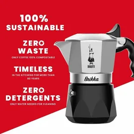 Bialetti Brikka 0,17 l 4 Tassen Schwarz
