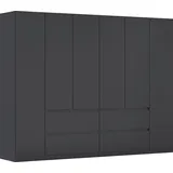 Rauch Drehtürenschrank RAUCH "Kleiderschrank Schrank Garderobe Garderobenschrank MAINZ", grau (graumetallic), B:271cm H:210cm T:54cm, Holzwerkstoff, Schränke, Drehtürenschrank, grifflose Front, Außentüren mit Push-to-Open Funktion MADE IN GERMANY, Topseller