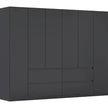 Rauch Drehtürenschrank RAUCH "Kleiderschrank Schrank Garderobe Garderobenschrank MAINZ", grau (graumetallic), B:271cm H:210cm T:54cm, Holzwerkstoff, Schränke, Drehtürenschrank, grifflose Front, Außentüren mit Push-to-Open Funktion MADE IN GERMANY, Topseller