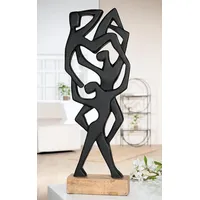 Casablanca modernes Design Casablanca Skulptur Acrobatics, Mangoholz, schwarz, H60cm