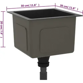 vidaXL Handgemachte Einbauspüle Schwarz Edelstahl - vidaXL
