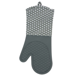 WENKO Silikon Topfhandschuhe, Hitzeschutzhandschuhe mit Handflächen aus Silikon, Farbe: grau
