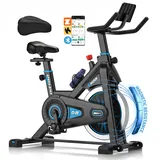 DMASUN Heimtrainer Fahrrad mit Magnetischem Widerstand, Leises Hometrainer Fahrrad, App Kompatibel mit Kinomap & Zwift, Ergometer Heimtrainer für Kardio-Training zu Hause, Bis 160 Kg Belastbar