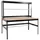MCW Packstation MCW-J84, Packtisch Arbeitstisch Werktisch, Rollenhalter höhenverstellbar, Holz Stahl 183x183x90cm, schwarz