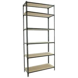 PROREGAL Schwerlastregal GIANT MULI | HxBxT 250x80x40cm | 6 Fachböden | Fachlast 150kg | Anthrazit | Lagerregal Kellerregal Werkstattregal Metallregal
