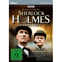 Sherlock Holmes - Sammelbox / 5 spannende Krimis mit Peter Cushing nach den Büchern von Sir Arthur Conan Doyle (Pidax Serien-Klassiker) [3 DVDs] | Zustand: Neu & original versiegelt