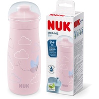NUK Mini-Me Sip für Kleinkinder | ab 9 Monate | 300 ml | Kinderwasserflasche | auslaufsichere stabile Trinköffnung | bruchsicher | rosa 300ml,