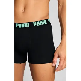 Puma Basic Boxershorts schwarz/mint/emerald XL 2er Pack