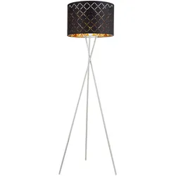 LED Stehleuchte, Textil, gold-schwarz, Höhe 158 cm