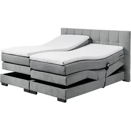 ed exciting design Boxspringbett »Talena« inkl. Motor und Topper grau