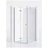 IMPTS Duschtür Nischentür Drehtür & Falttür Duschkabine Duschwand Duschabtrennung aus 6mm esg Glas für Badezimmer Dusche 80x185cm - Impts