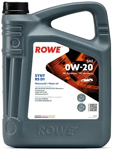 ROWE Motoröl HIGHTEC SYNT RS D1 SAE 0W-20 [5 L] 20051005099 5l