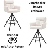 Stolkom Barhocker Sofia 54 x 60 x 103,5 cm Beige/Schwarz