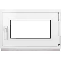 Framex Kellerfenster Fenster Kunststofffenster Weiß Breite x Höhe 65 x 40 cm (650 x 400 mm) 3-Fach (32 mm) Dreh Kipp DIN Rechts - Premium
