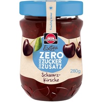 Schwartau Extra Zero Schwarzkirsche, Fruchtaufstrich ohne Zuckerzusatz, 15 kcal pro 25g, 280g