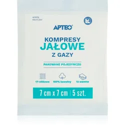 Apteo Sterile Kompressen 7 cm x 7 cm Wundgaze für die Behandlung von kleinen oberflächlichen Hautverletzungen 5 St.