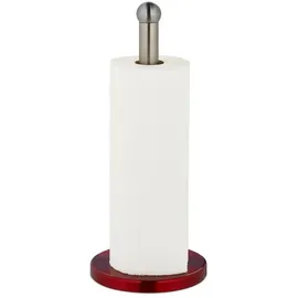 Relaxdays Stehender Küchenrollenhalter Rot,Silber