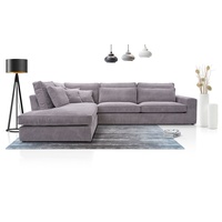 Deine Möbel 24 Wohnlandschaft CAREN Ecksofa Sofa Wohnzimmer L-Couch Cord Samt, Grau Beige Anthrazit 2 Teile, mit Wellenunterfederung, ohne Schlaffunktion, ohne Bettkasten grau