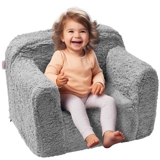 Vevor Kindercouch Kindersofa 460 x 635 x 520 mm Kindersofa Kinderzimmer Softsofa, Spielsofa Kuschelecke 1 Kind, Kindersessel Kindermöbel Kinderstuhl Grau Schlafsesseln 20 kg 25D Schwamm