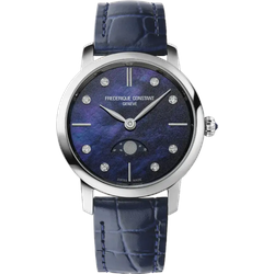 Frederique Constant Classics Slimline Ladies Moonphase FC-206MPND1S6 - Perlmutter,blau - 30mm