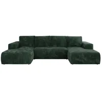 MKS Meble Ecksofa Cord 5-Sitzer Grün