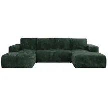 MKS Meble Ecksofa Cord 5-Sitzer Grün