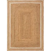 benuta Pure Juteteppich, Weiß, Textil, Beton Optik, Rechteckig, 160x230 cm, Gots, für Fußbodenheizung geeignet, Teppiche - Böden, Teppiche