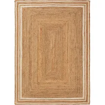 benuta Pure Juteteppich, Weiß, Textil, Beton Optik, Rechteckig, 160x230 cm, Gots, für Fußbodenheizung geeignet, Teppiche - Böden, Teppiche