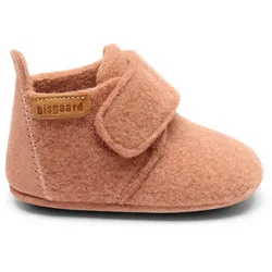Hausschuh BISGAARD "Bisgaard Baby Wool", Kinder, Gr. 22, rosa (rose), Wolle, klassisch, Schuhe, Wagenschuh, Babyschuh, Schlupfschuh mit Klettverschluss
