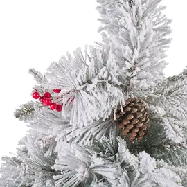 Beliani Künstlicher Weihnachtsbaum mit Schnee Masala Weiß 120 cm