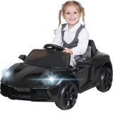 Actionbikes Motors Kinder-Elektroauto Super Sport, 50 Watt, 12 Volt, Fernbedienung, LEDs, Soundmodul, Bremsautomatik (Schwarz)
