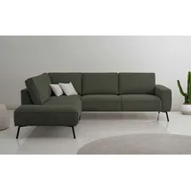 OTTO home Ecksofa OTTO HOME "Vosby", grün (hunter), B:260cm H:85cm T:208cm, 90% polyester, 10% nylon, Sofas, Ecksofa, 260 cm, Chenille, mit dekorativer Kedernaht, Wellenunterfederung