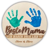 DRYSSON DIY Geschenk für Mama zum Muttertag Mutti Muttertagsgeschenk individuell personalisiert Kinder Holz Hand personalisiertes individuelles Oma