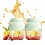 500 ML Tragbarer Mixer, 2026 Neu Smoothie Maker To Go, 10 Klingen Smoothie Mixer Leistungsstarke Performance, Multifunktional Mini Mixer Smoothie Maker für Shakes und Smoothies (2 Stück)
