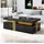 stilvora Wohnzimmer-Set mit Schubladen,Hochglanz-Couchtisch Sofatisch mit marmorierte Platte, (1-St), mit Spanplatte-Musterplatte und 2 Holzschubladen schwarz 100 cm x 40 cm x 50 cm