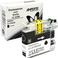 Ampertec Kompatible Tinte ersetzt Brother LC-221BK schwarz