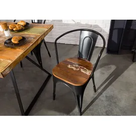 Massivmoebel24 Stuhl Altholz mehrfarbig lackiert
