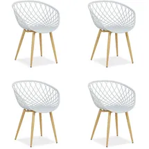 Homestyle4u Gartenstuhl, 4er Set in Grau 2819,