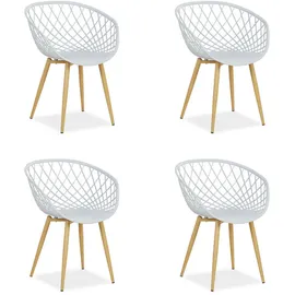 Homestyle4u Gartenstuhl, 4er Set in Grau 2819,